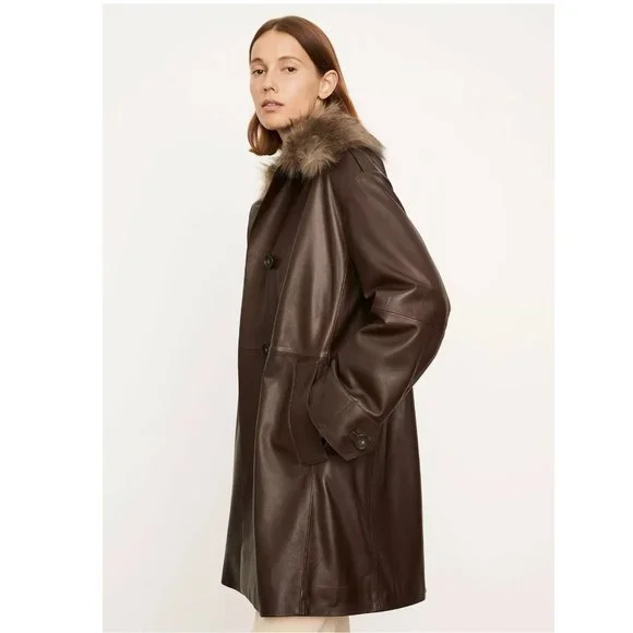 Vince Leather Coat - Picture 2 of 11